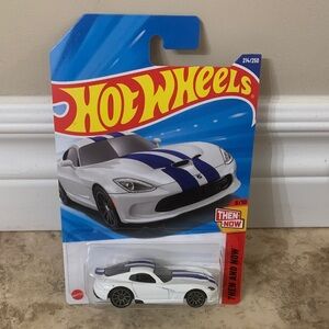 Hot Wheels 2013 SRT Viper White and Blue Car Then and now 6/10 or 214/250 JBB15